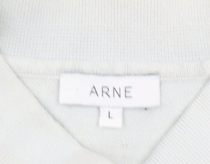 ARNE Men's Grey Cotton Short Sleeve Polo Shirt Size L