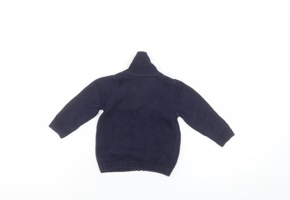 F&F Blue Cotton Paddington Bear Baby Cardigan 3-6 Months Button Knit