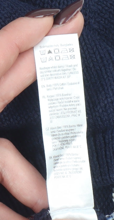 F&F Blue Cotton Paddington Bear Baby Cardigan 3-6 Months Button Knit