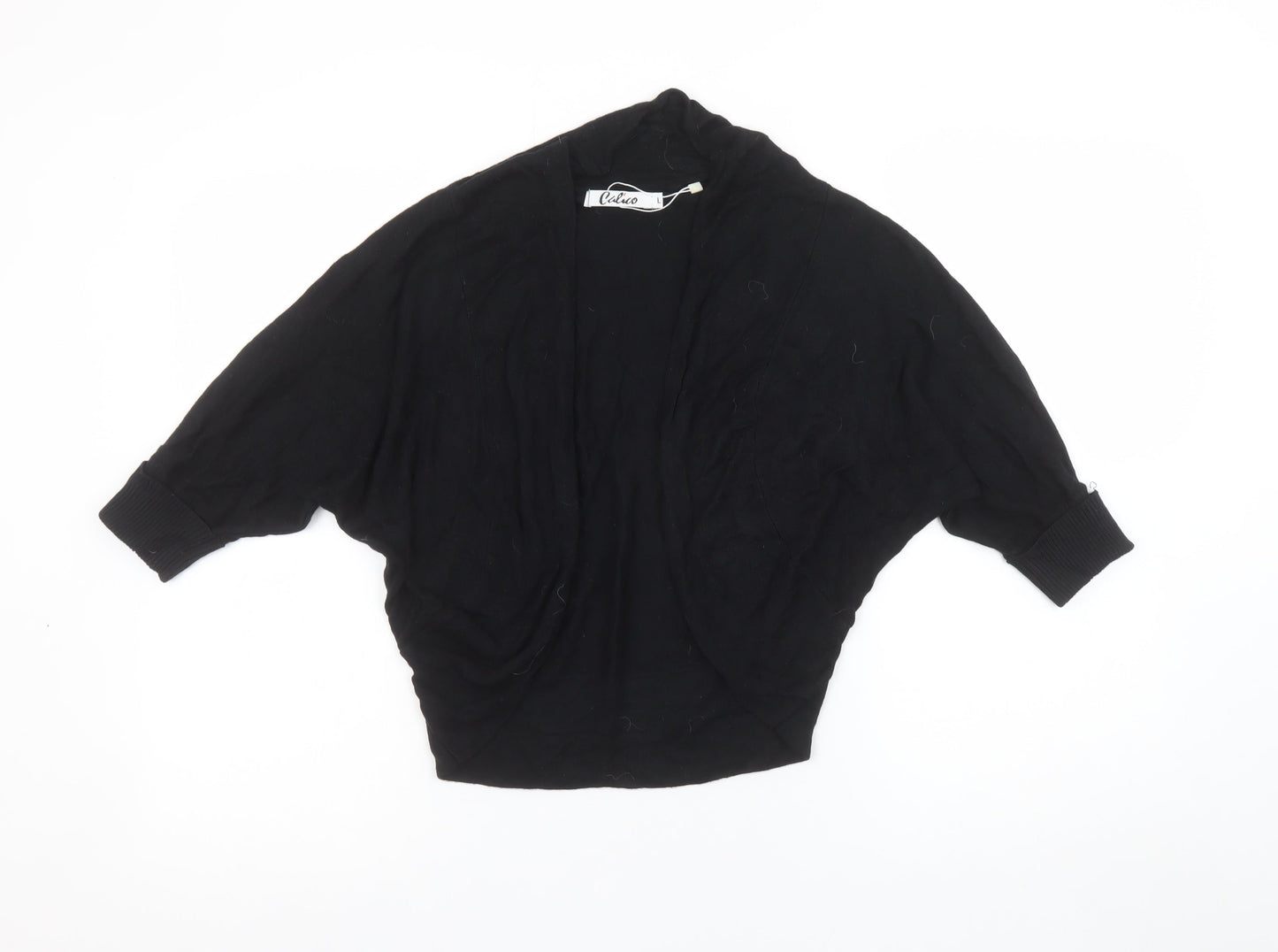 Womens UK Size M Calico Black Shrug Jumper