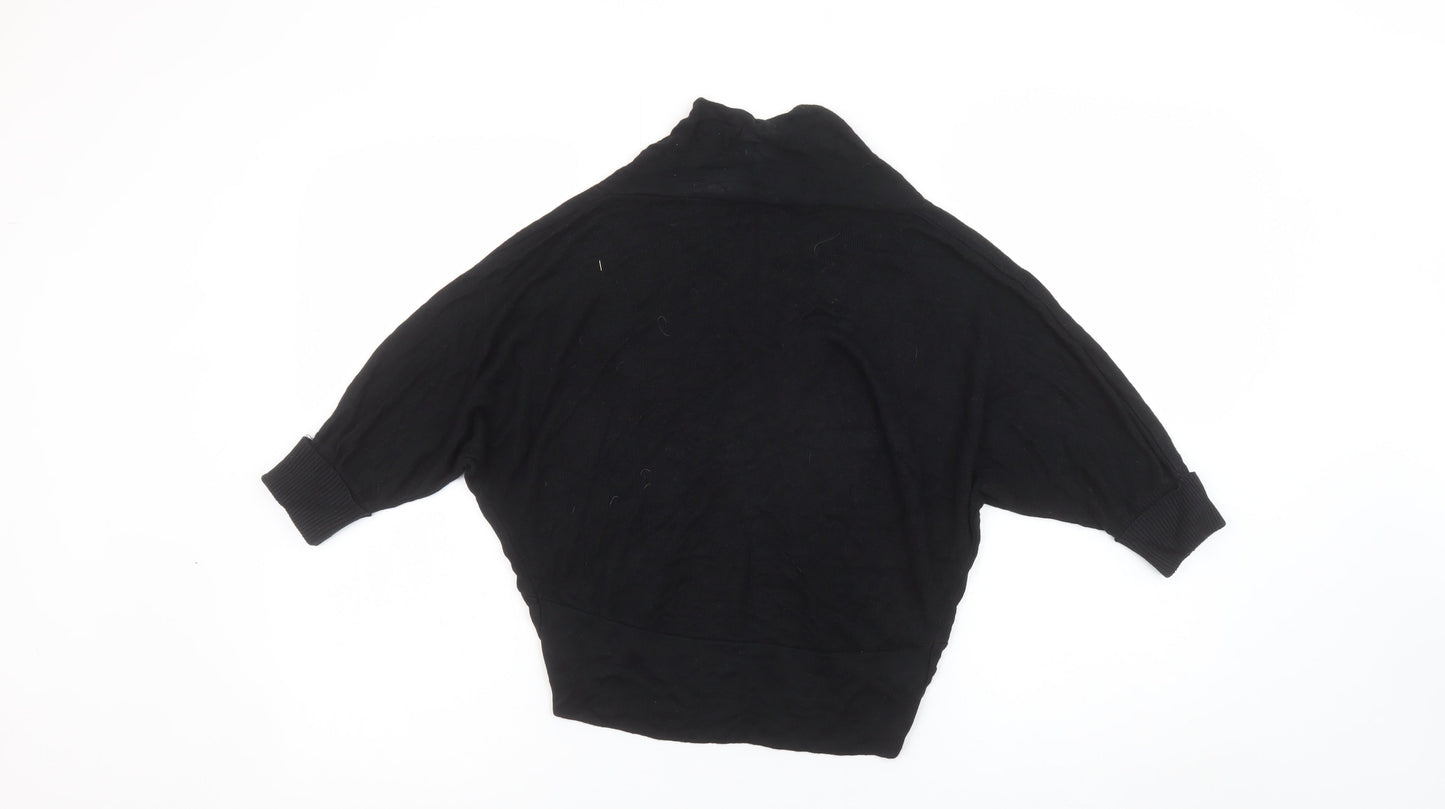 Womens UK Size M Calico Black Shrug Jumper