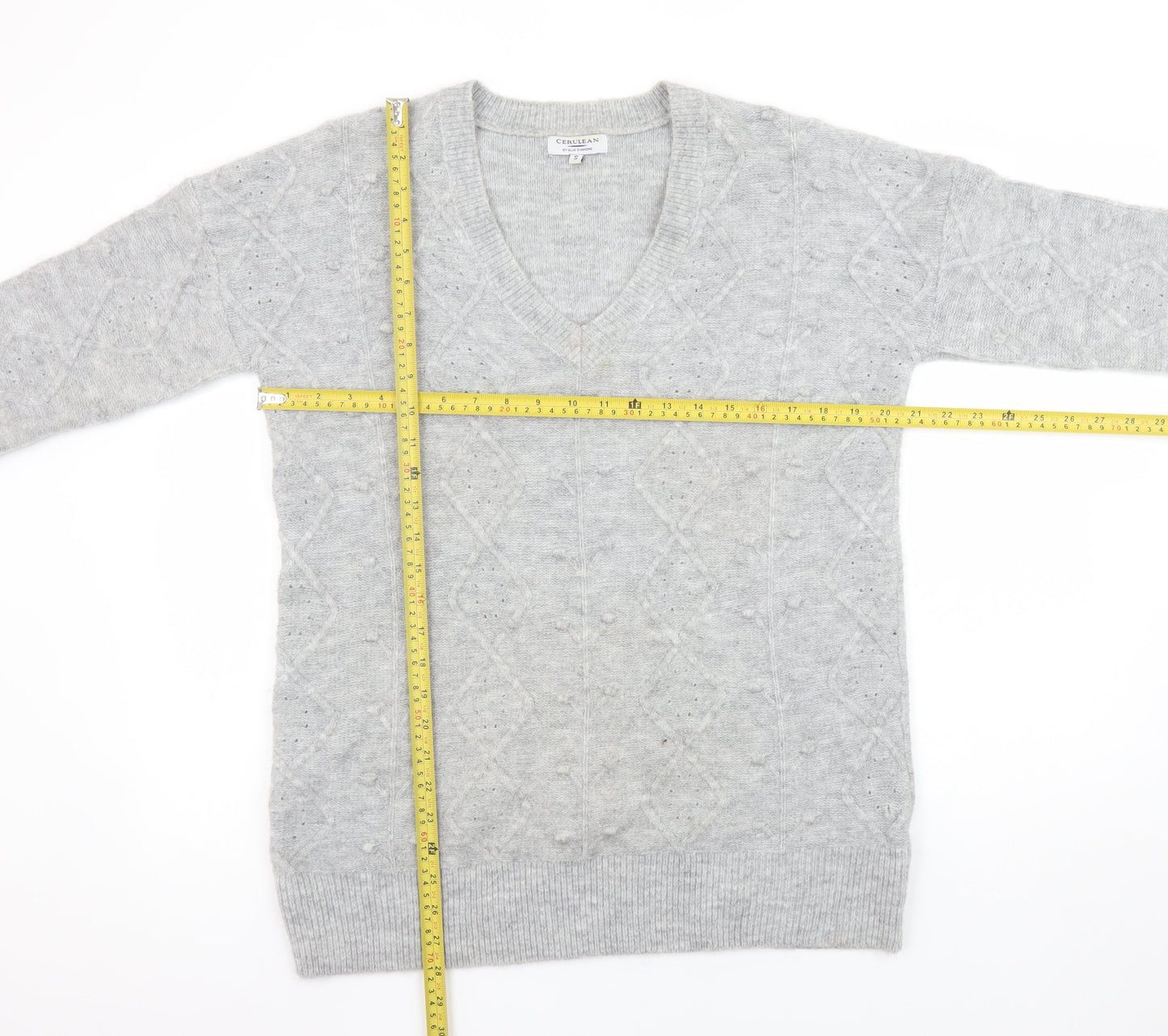 Womens UK Size S Cerulean by Blue Diamond Grey Pullover Jumper