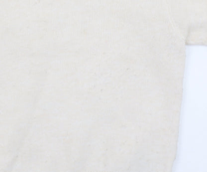 H&M Womens Ivory Beaded Collar Pullover Jumper XS