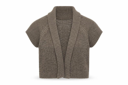 Womens UK Size M Mia Moda Brown Cardigan Jumper