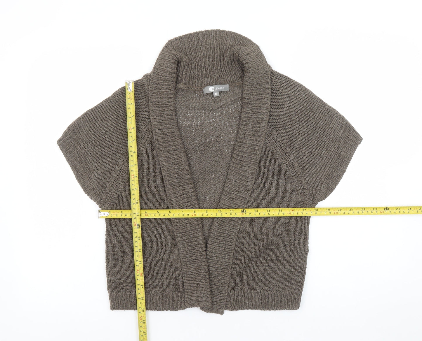 Womens UK Size M Mia Moda Brown Cardigan Jumper