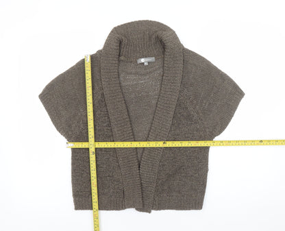 Womens UK Size M Mia Moda Brown Cardigan Jumper
