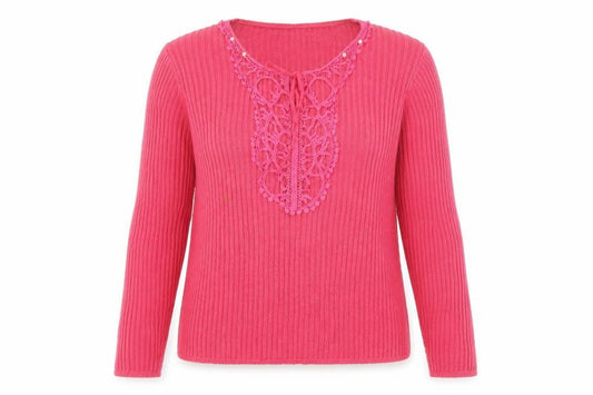 Womens UK Size 10/12 Cotton Traders Pink Pullover Jumper