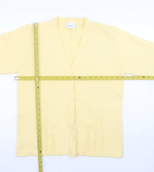 Womens UK Size ML Jennifer Yellow Cardigan Jumper