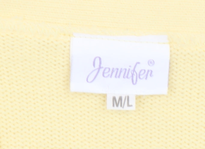 Womens UK Size ML Jennifer Yellow Cardigan Jumper