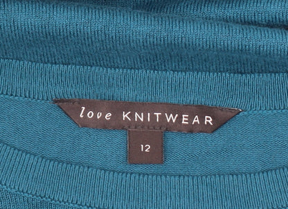 Love Knitwear Women's Blue Beaded Long Sleeve Jumper Size 12