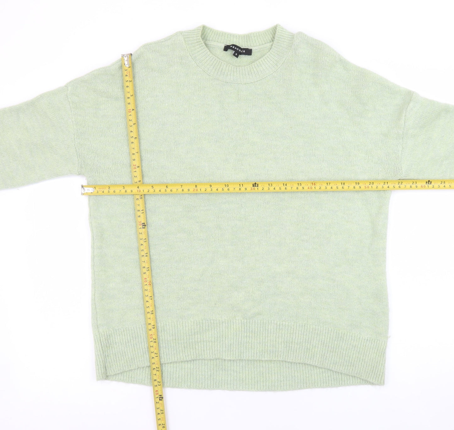 Womens UK Size S Peacocks Green Pullover Jumper
