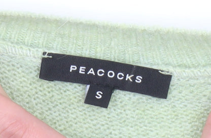 Womens UK Size S Peacocks Green Pullover Jumper