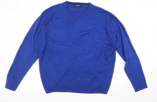 James Pringle Men’s Blue XL V-Neck Acrylic Jumper