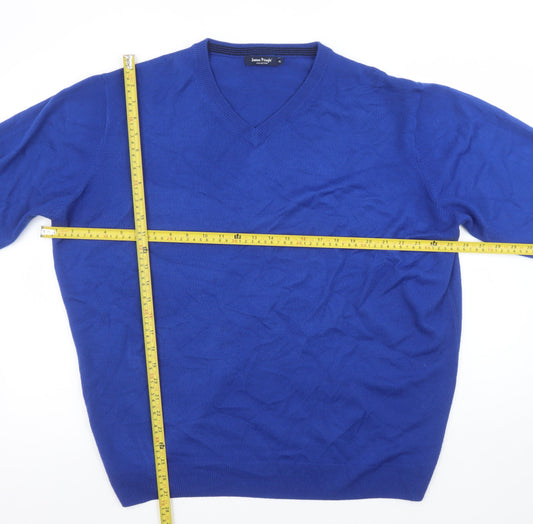 James Pringle Men’s Blue XL V-Neck Acrylic Jumper