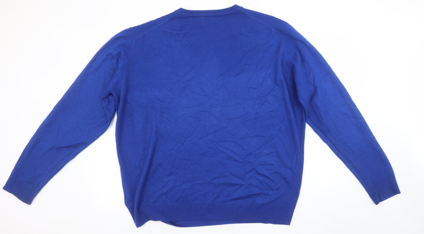 James Pringle Men’s Blue XL V-Neck Acrylic Jumper