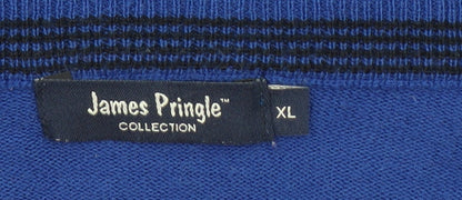 James Pringle Men’s Blue XL V-Neck Acrylic Jumper
