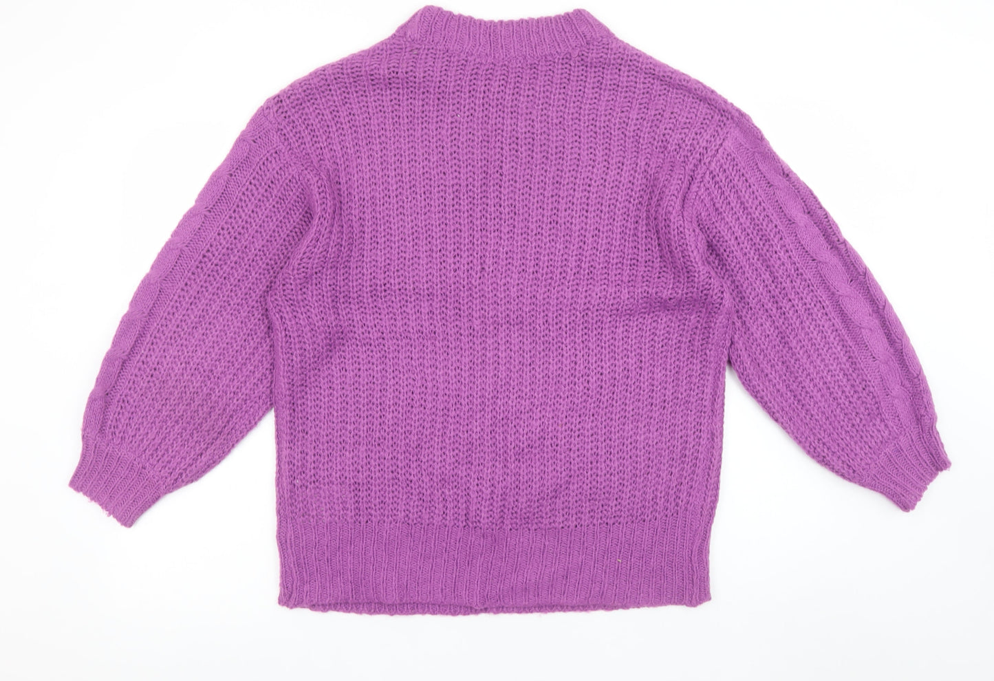 Brave Soul Women’s Purple Mock Neck Chunky Knit Jumper Size 10