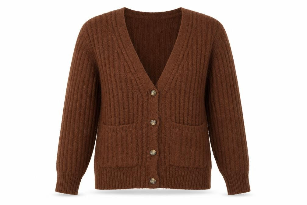 Womens UK Size XS Jessica Simpson Brown Cardigan Jumper
