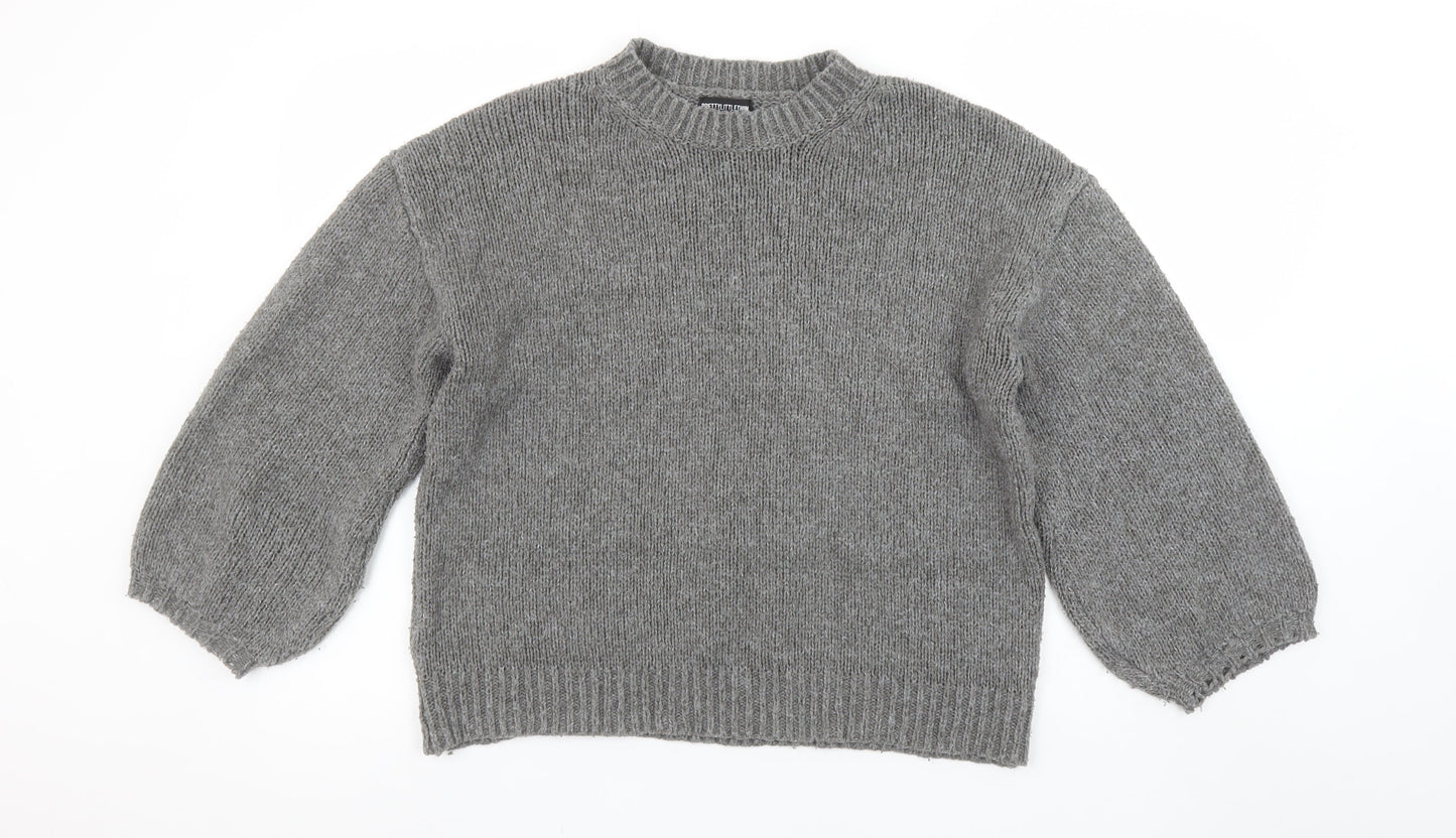 Womens UK Size M PRETTYLITTLETHING Grey Pullover Jumper