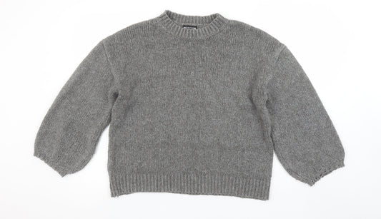 Womens UK Size M PRETTYLITTLETHING Grey Pullover Jumper