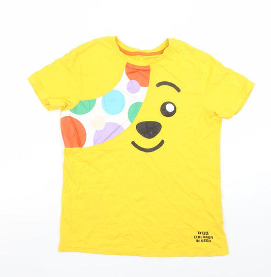 Girls UK Size 10-11 Years George Yellow Basic T-Shirt