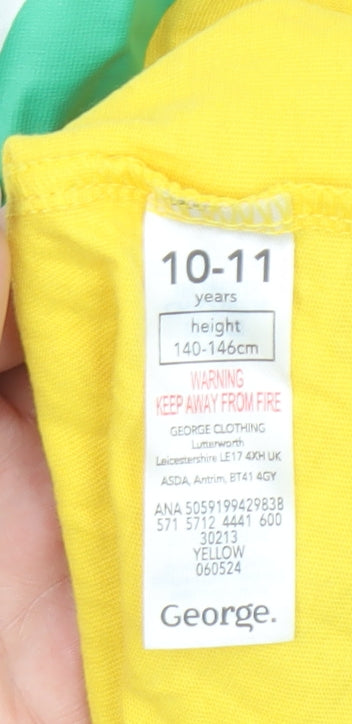 Girls UK Size 10-11 Years George Yellow Basic T-Shirt