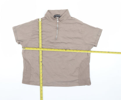 Womens UK Size XL PRETTYLITTLETHING Beige Basic Polo