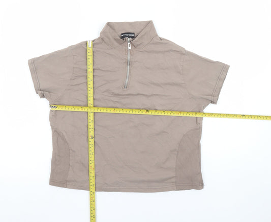 Womens UK Size XL PRETTYLITTLETHING Beige Basic Polo