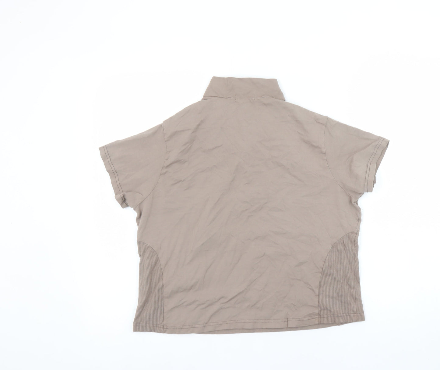Womens UK Size XL PRETTYLITTLETHING Beige Basic Polo