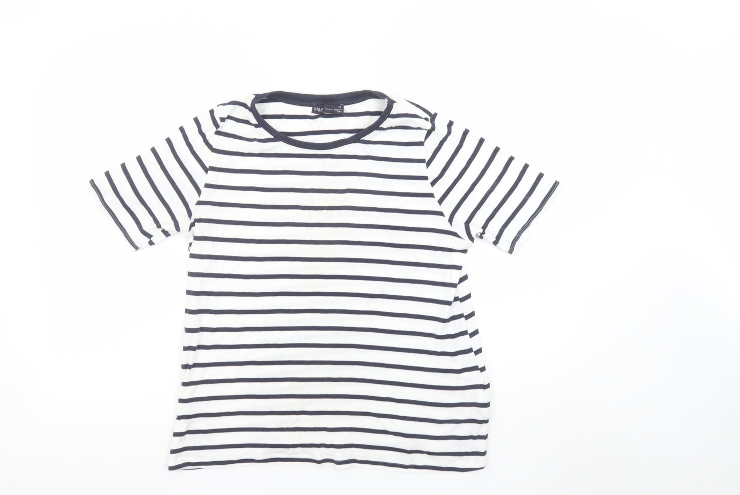 Womens UK Size 16 Marks and Spencer Blue Basic T-Shirt