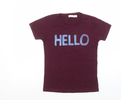 Womens UK Size 10 Zara Brown Basic T-Shirt
