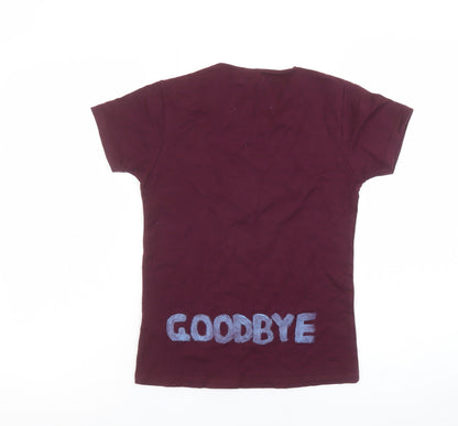 Womens UK Size 10 Zara Brown Basic T-Shirt