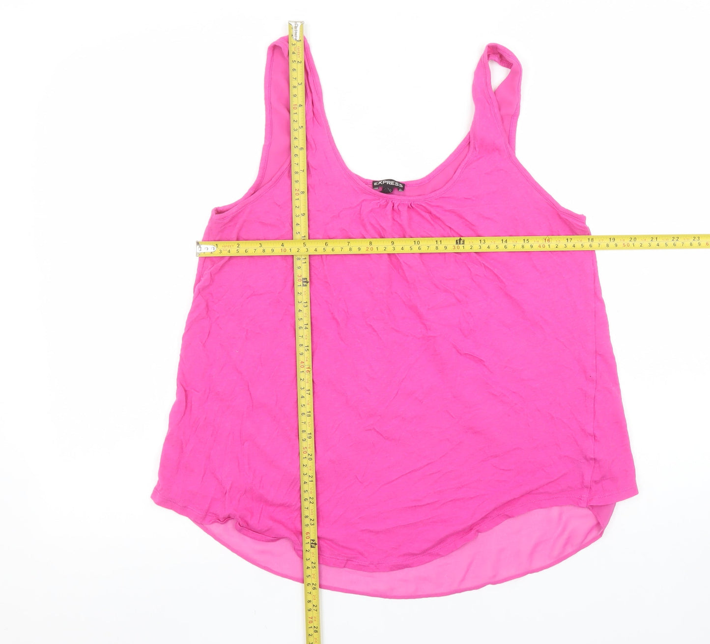 Womens UK Size L Express Pink Basic Tank