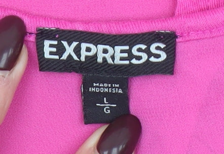 Womens UK Size L Express Pink Basic Tank