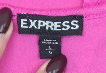 Womens UK Size L Express Pink Basic Tank
