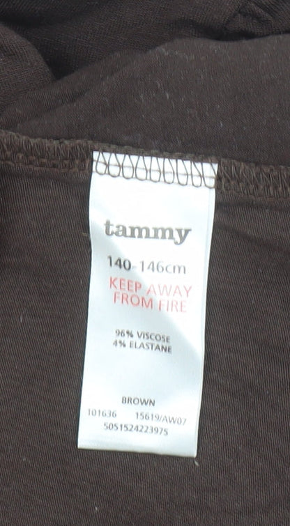 Girls UK Size 11 Years Tammy Brown Basic T-Shirt