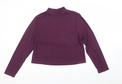 Womens UK Size XL Max Purple Basic T-Shirt