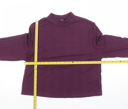 Womens UK Size XL Max Purple Basic T-Shirt
