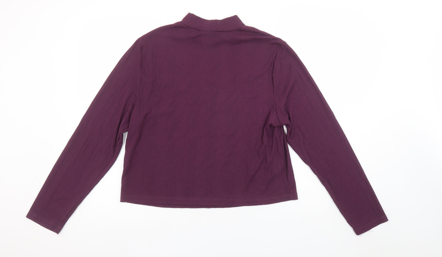 Womens UK Size XL Max Purple Basic T-Shirt