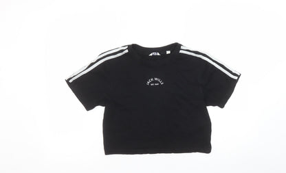 Womens UK Size 8 Jack Wills Black Cropped T-Shirt