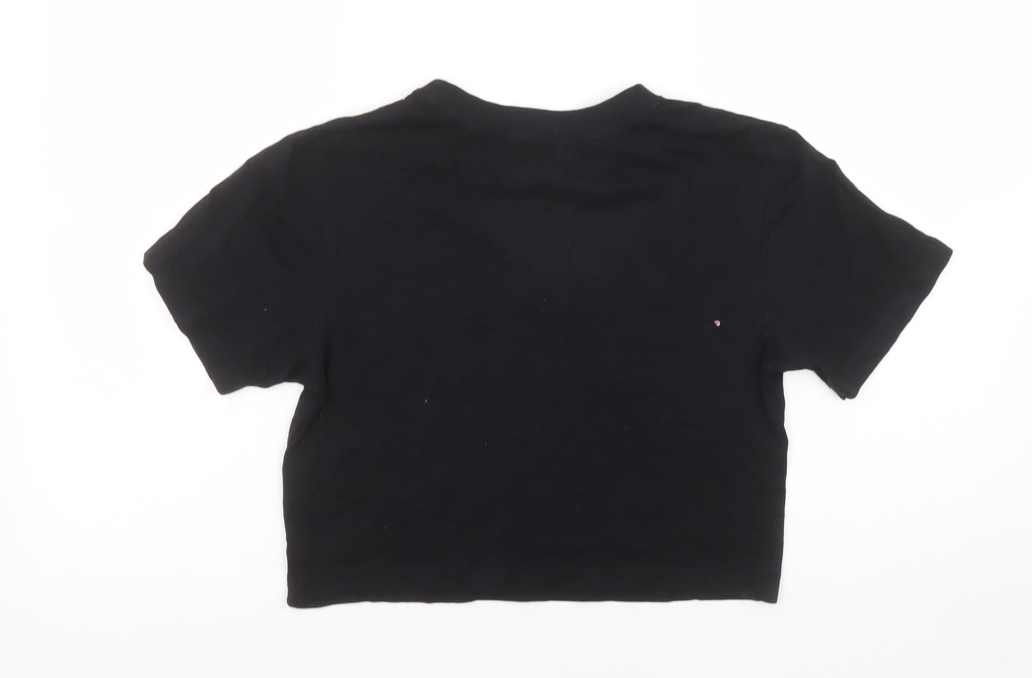 Womens UK Size 8 Jack Wills Black Cropped T-Shirt