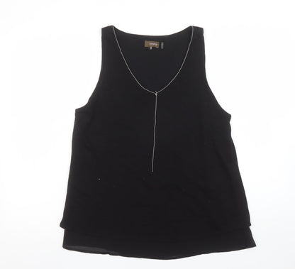 Womens UK Size L Crosby Black Basic Tank