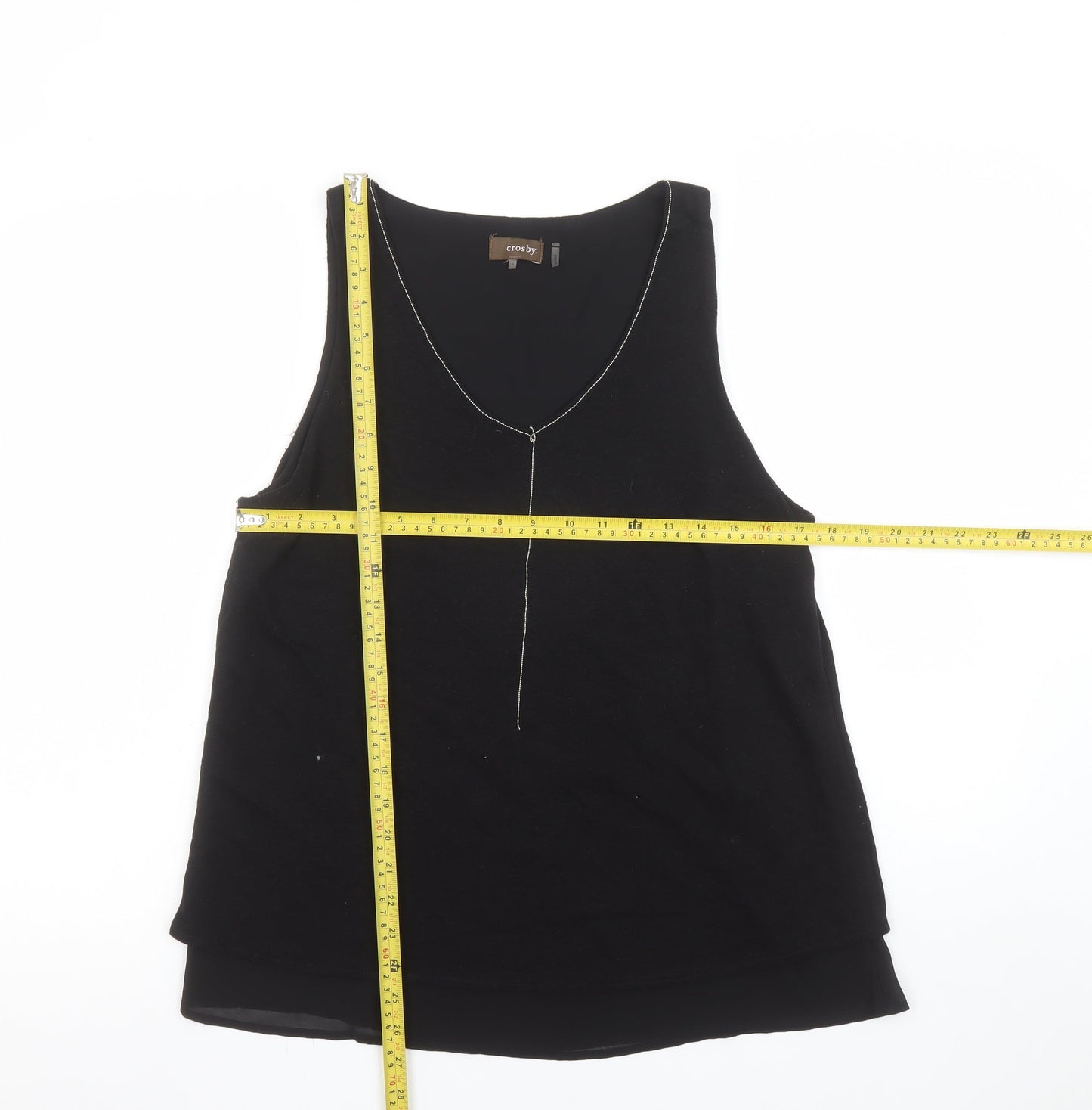 Womens UK Size L Crosby Black Basic Tank