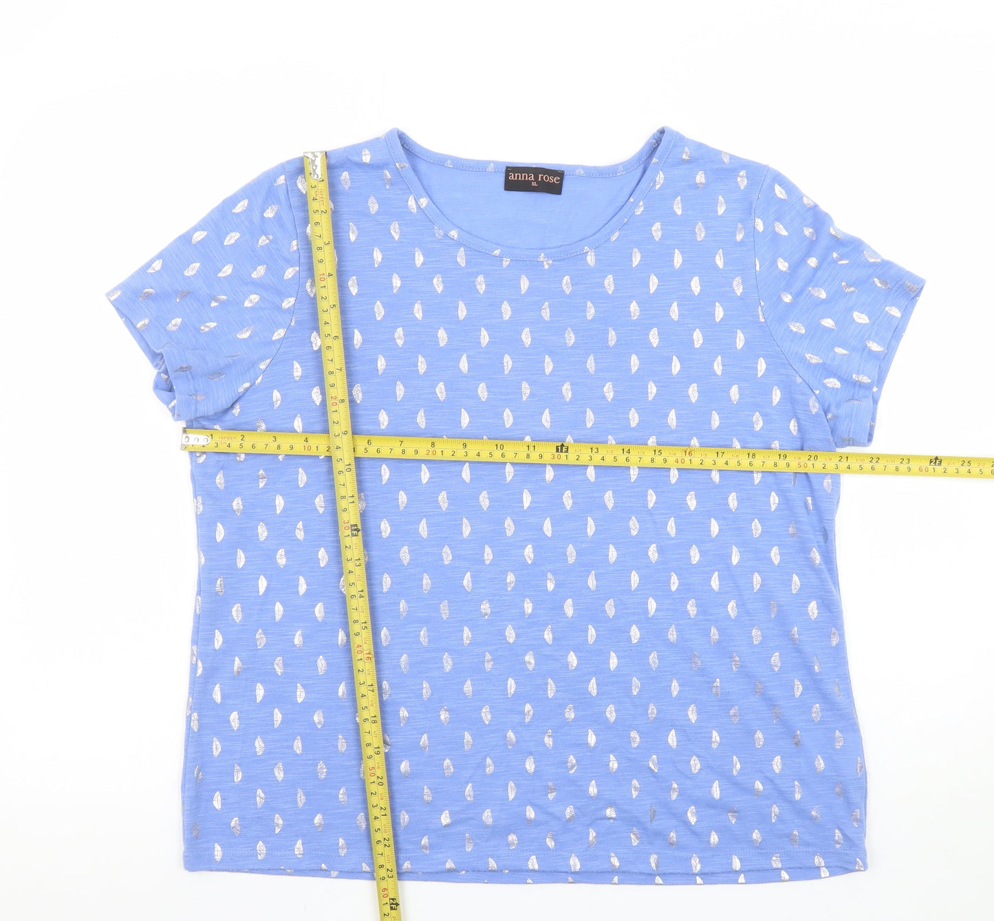 Womens UK Size XL Anna Rose Blue Basic T-Shirt