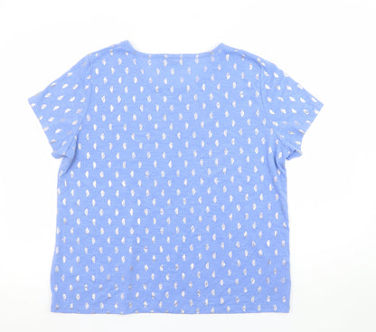 Womens UK Size XL Anna Rose Blue Basic T-Shirt