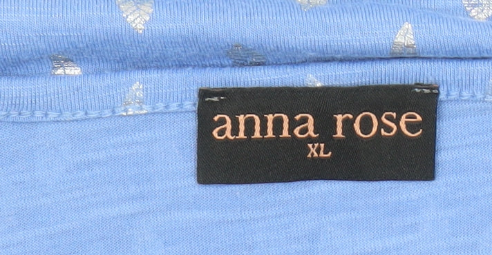Womens UK Size XL Anna Rose Blue Basic T-Shirt