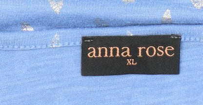 Womens UK Size XL Anna Rose Blue Basic T-Shirt
