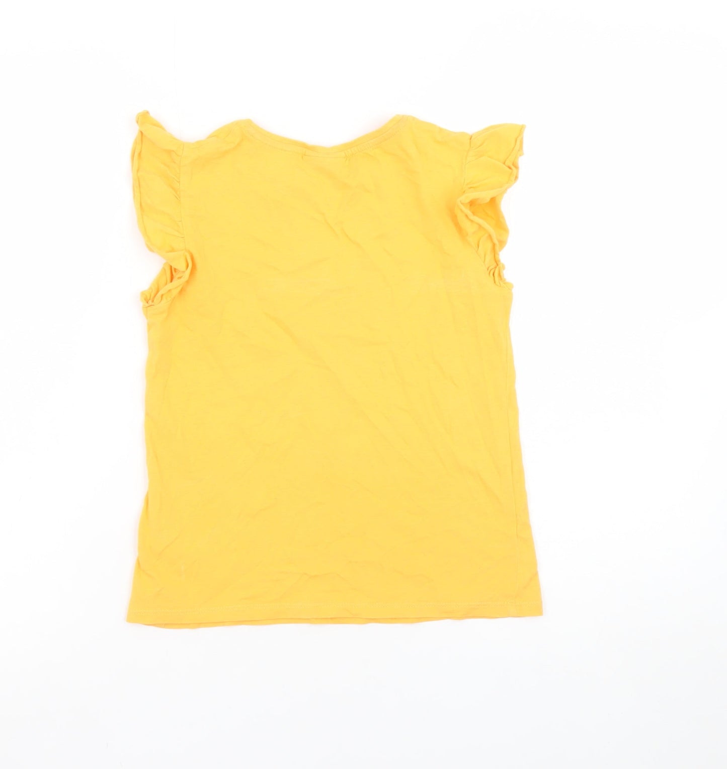 Girls UK Size 9 Years Matalan Yellow Basic T-Shirt