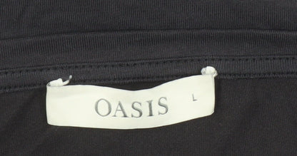 Womens UK Size L Oasis Black Basic T-Shirt