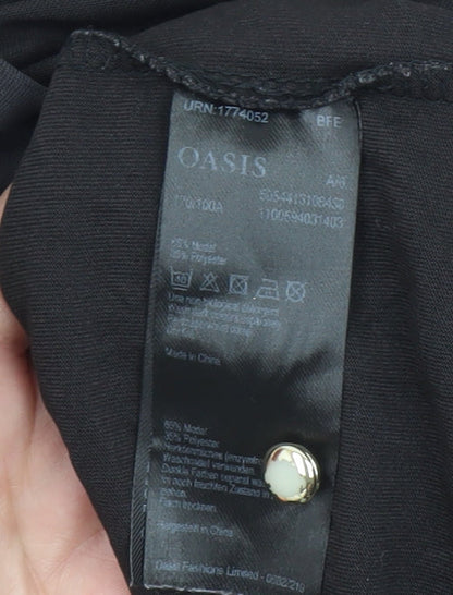 Womens UK Size L Oasis Black Basic T-Shirt
